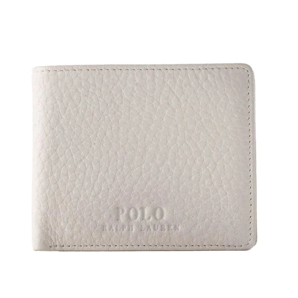 POLO RALPH LAUREN Leather Bifold Wallet with Extra Card Holder - WHT