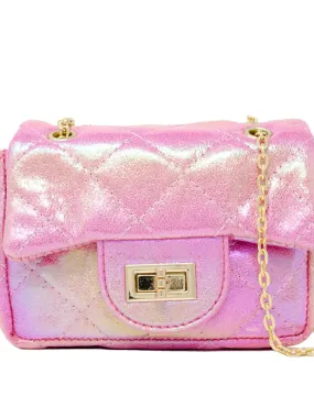 Purse - Quilted Pink Metallic