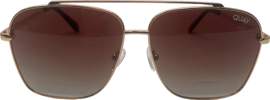 Quay Gold High Roller Polarised Sunglasses in Case