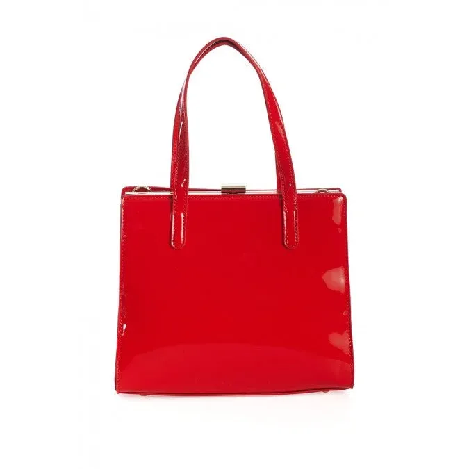 Red Classic Patent Retro Handbag