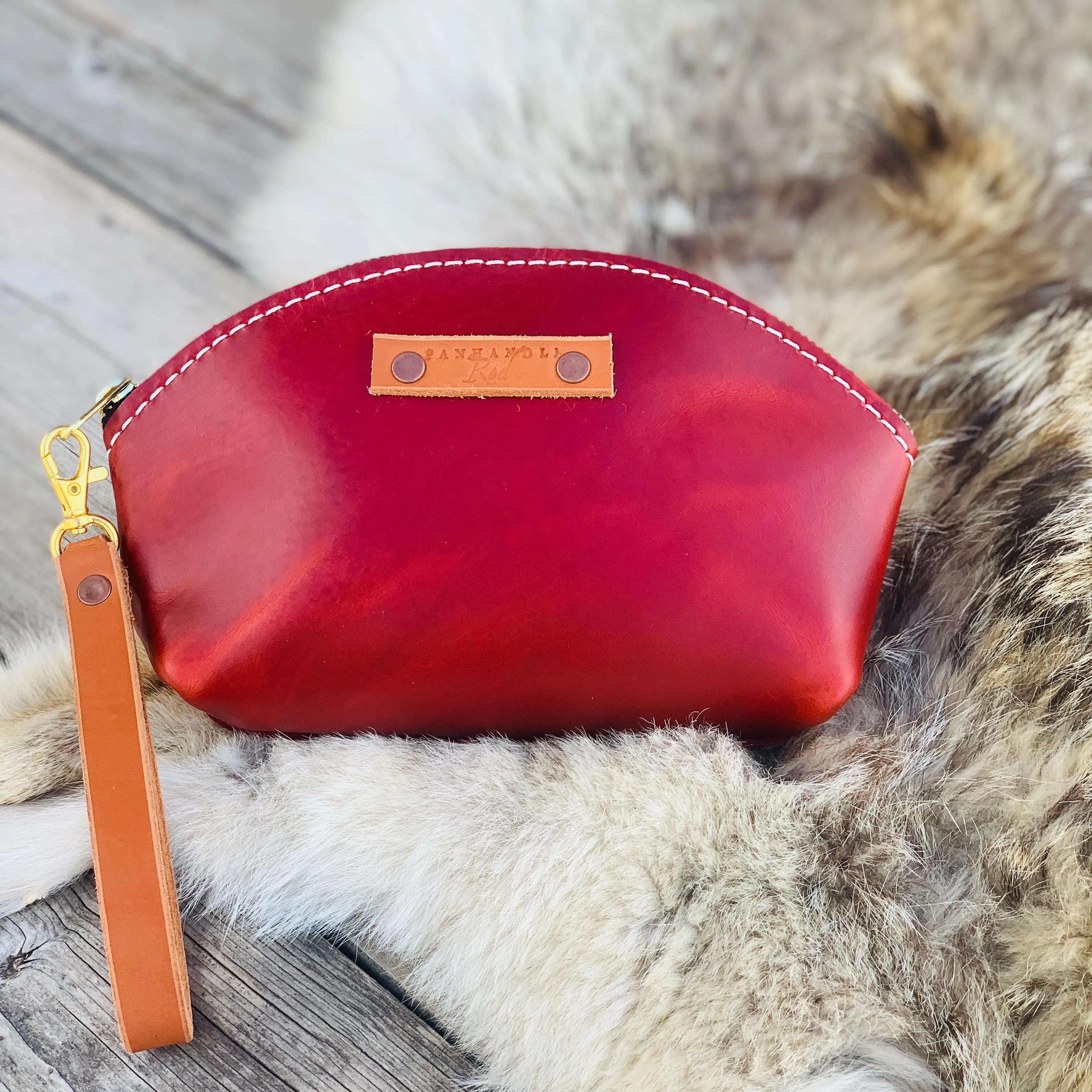 Red Leather Clutch Purse