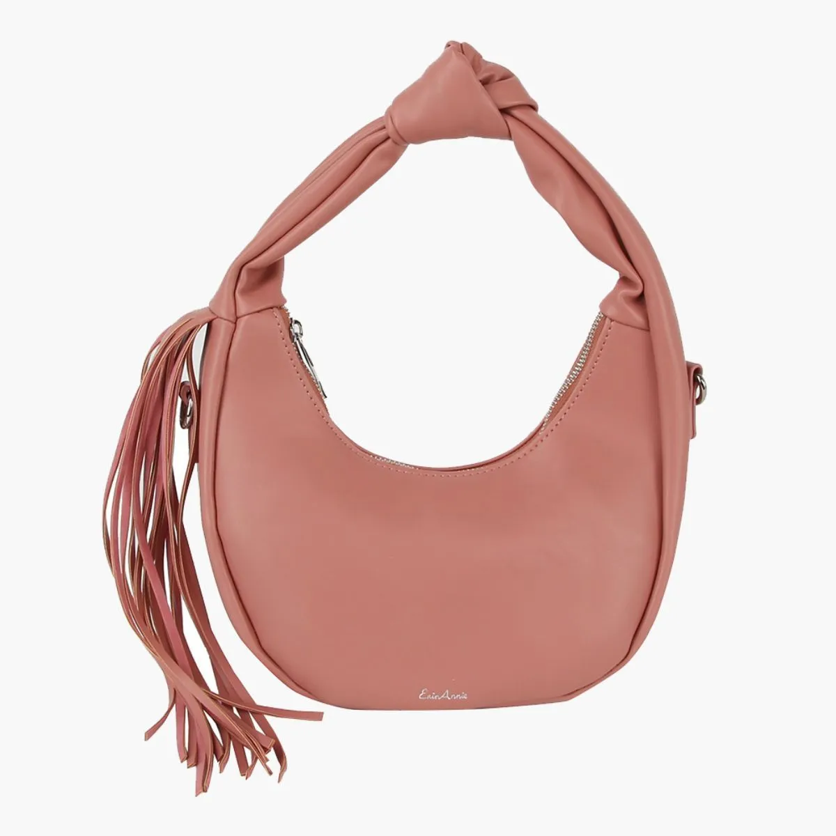 Round Fringe Shoulder Bag - Pink