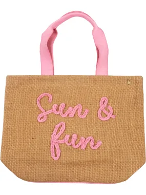 Simply Southern Embroidered Tote: Sun & Fun Jute Bag for Stylish Carrying