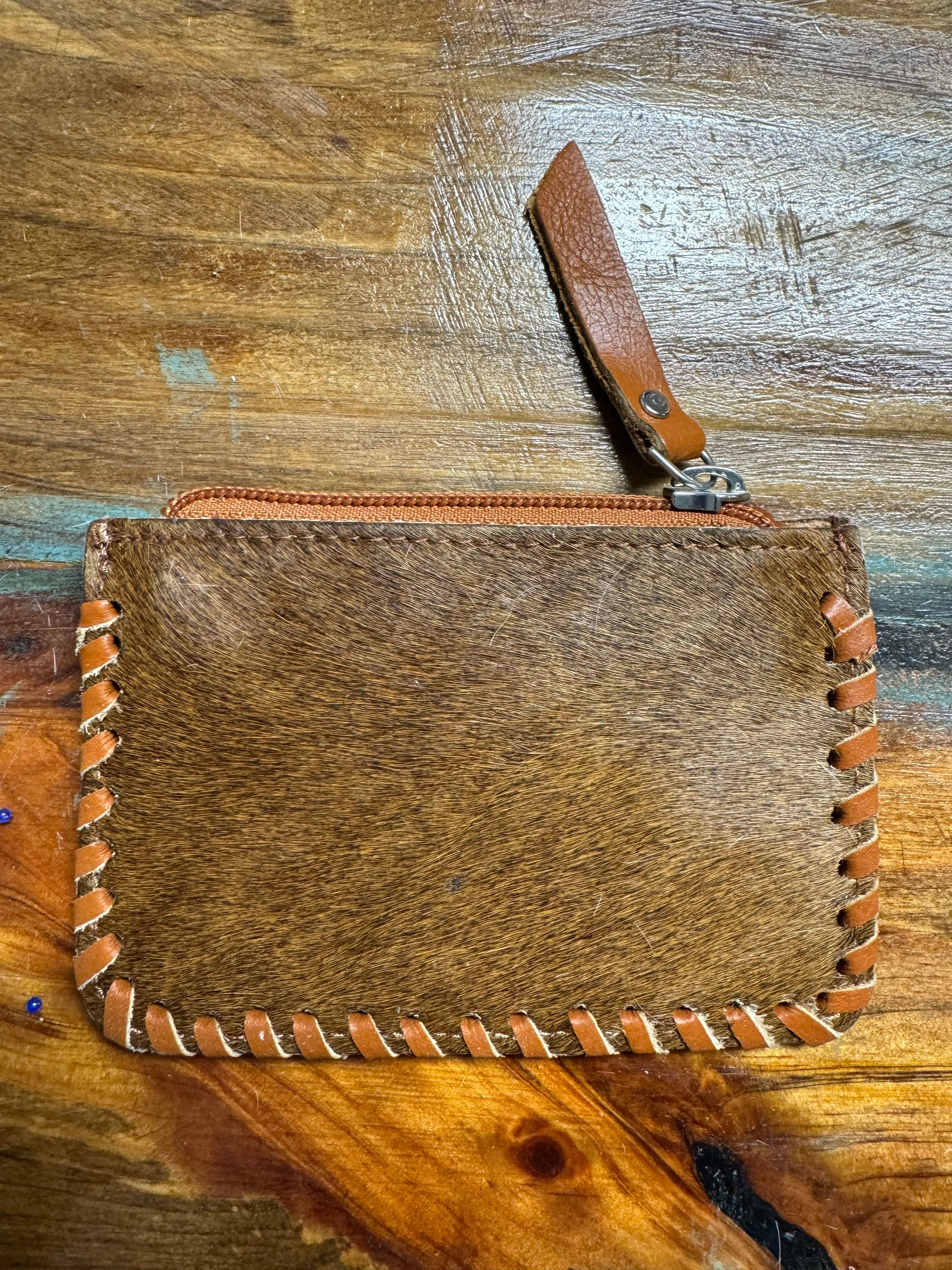 Tooled Cowhide Coin Purse