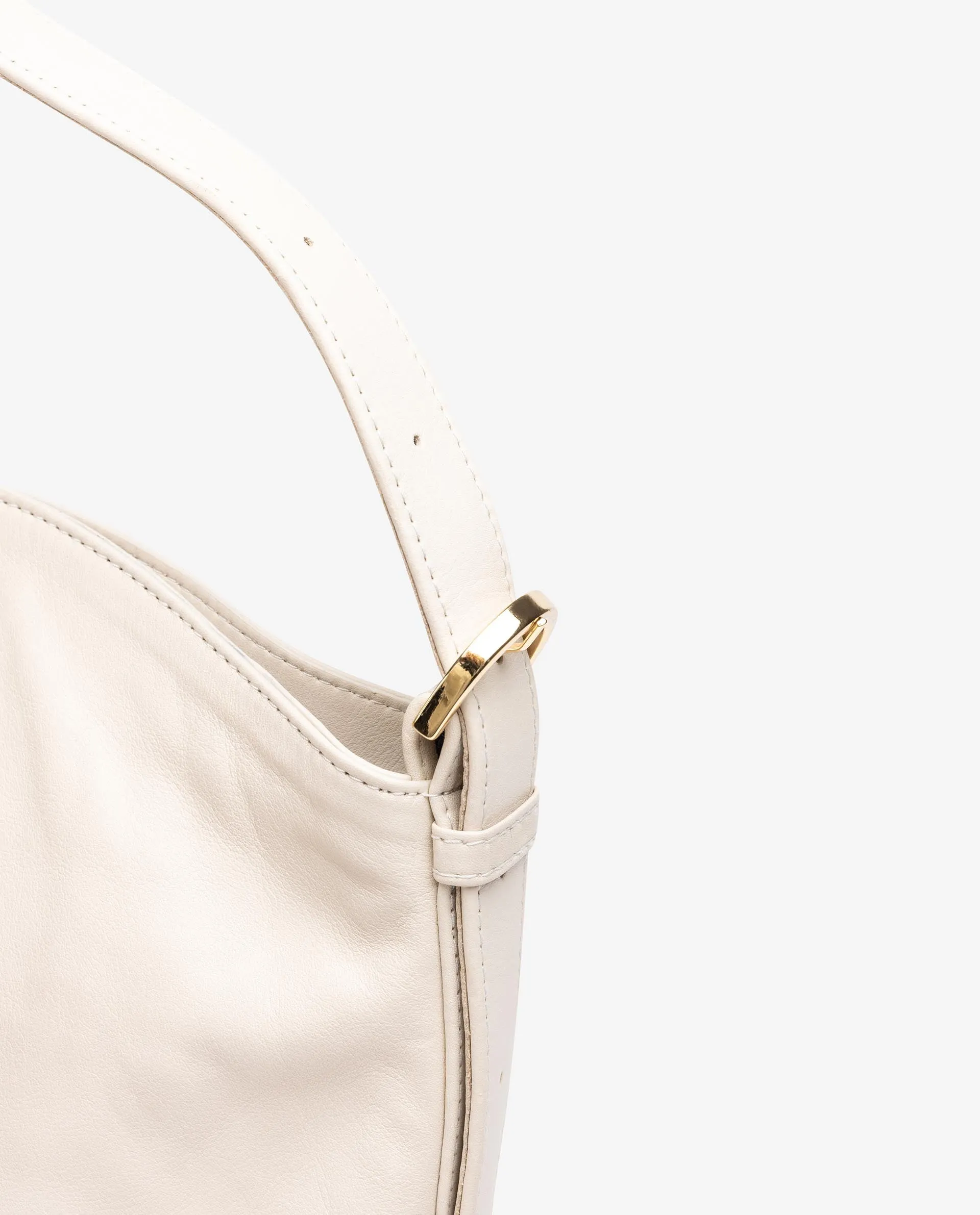 Unisa Ivory Leather Shoulder Bag