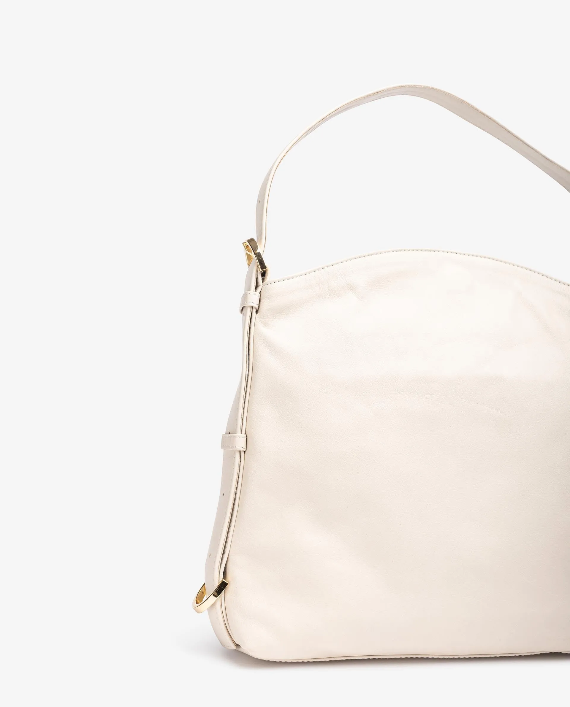 Unisa Ivory Leather Shoulder Bag