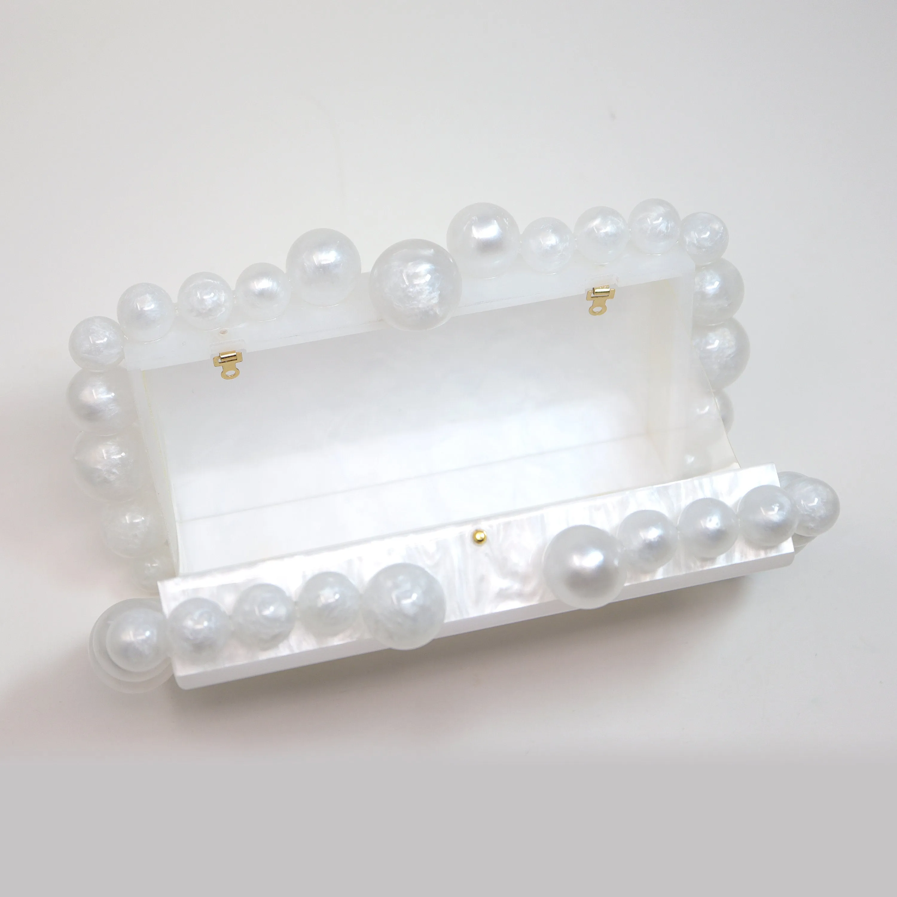 White Acrylic Bling Bubble Wedding Bag, Statement Bag, Evening Clutch, Wedding Clutch, Bridal Clutch, Bridal Cross body bag.